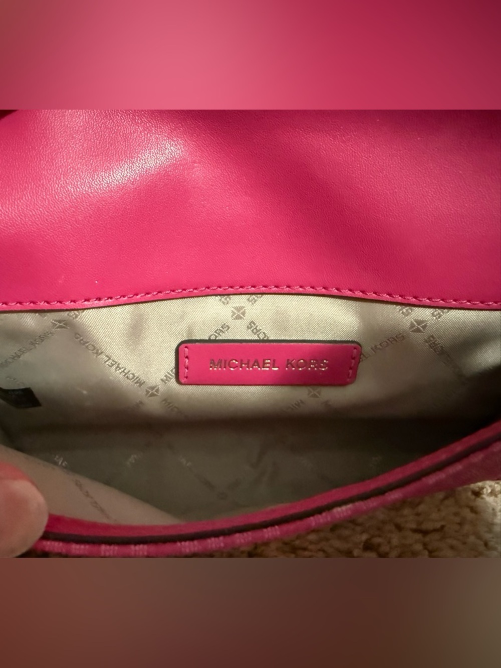 Michael Kors Pink Saffiano Leather Tote Bag 3 Piece Set Wallet Wristlet MK - Picture 8 of 11